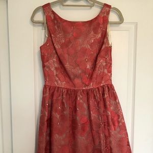 Coral Lace Sleeveless A-line Eliza J dress